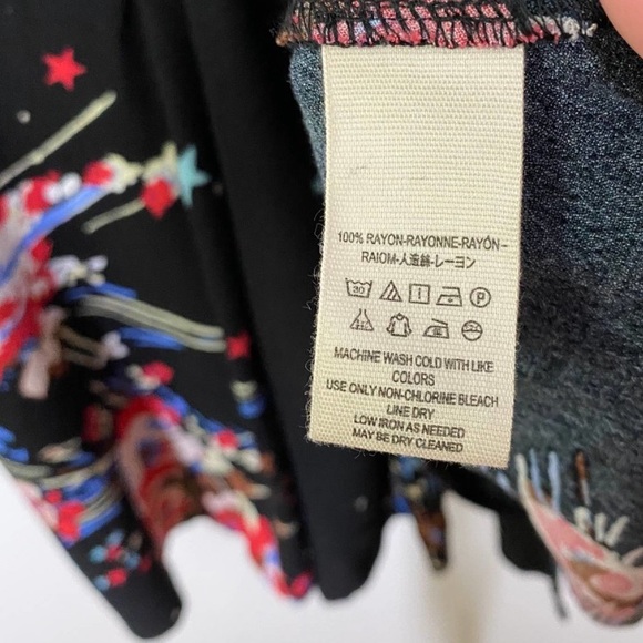 🆕 Free People Sleeveless Black Tunic Top with Floral Print. NWT - Picture 8 of 11